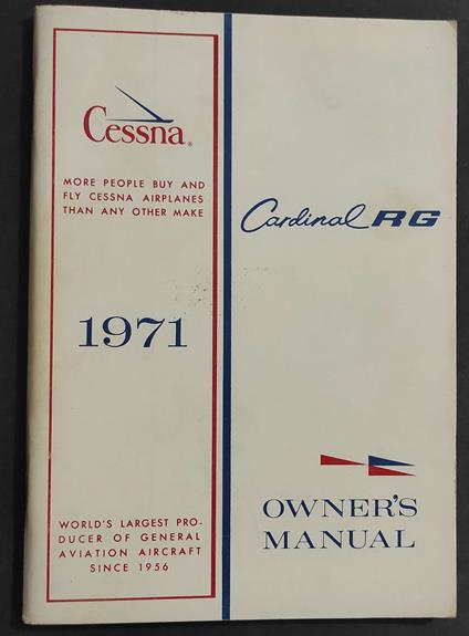 Cessna - Owner's Manual - Cardinal RG - 1971 - copertina