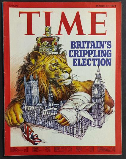 Rivista Time - Britain's Crippling Election - March 11 - 1974 - copertina