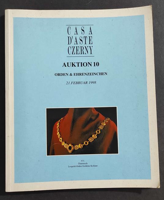 Case d'Aste Czerny - Auktion 10 - Order & Ehrenzeinchen - 1998 - copertina