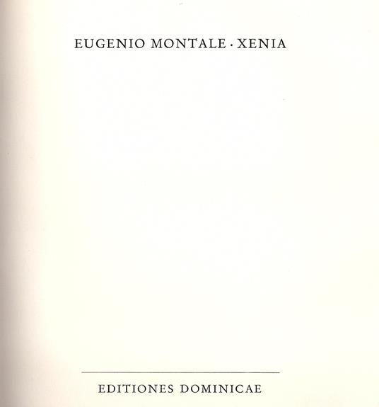 Xenia - Eugenio Montale - copertina