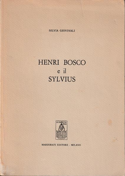 Henri Bosco e il Sylvius - copertina