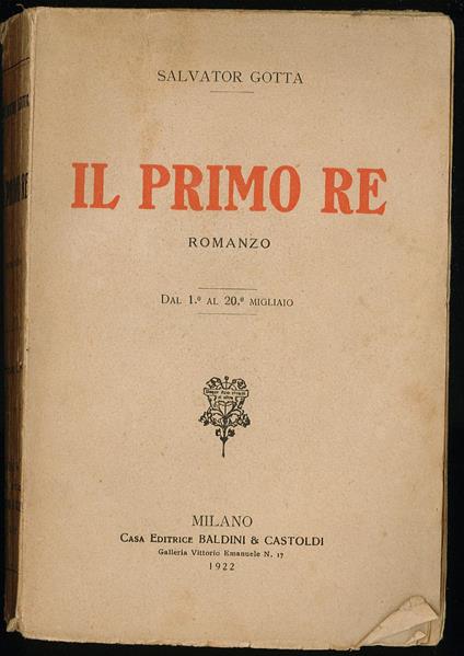 Il primo re - Salvator Gotta - copertina