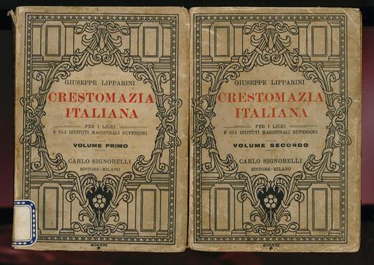 Crestomazia italiana I e II - Giuseppe Lipparini - copertina