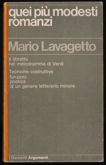 Quei più modesti romanzi - Mario Lavagetto - copertina
