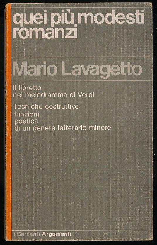 Quei più modesti romanzi - Mario Lavagetto - copertina