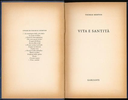 Vita e santità - Thomas Merton - copertina