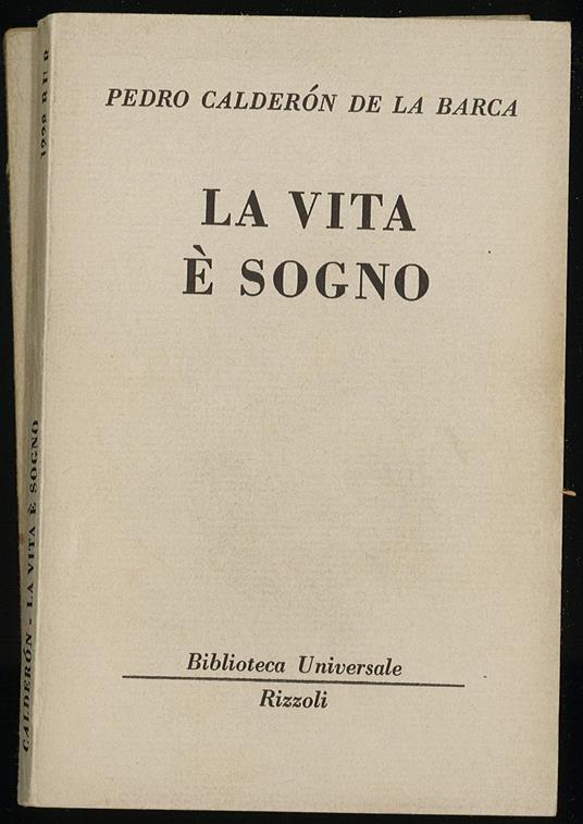 vita è sogno - Pedro Calderón de la Barca - copertina