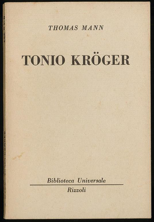 Tonio Kroger - Thomas Mann - copertina