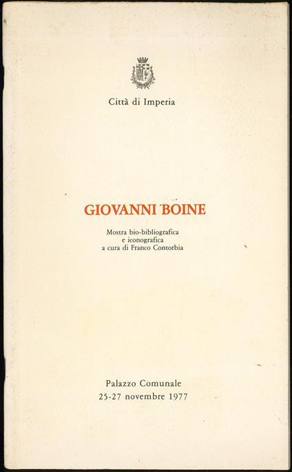 Giovanni Boine - copertina