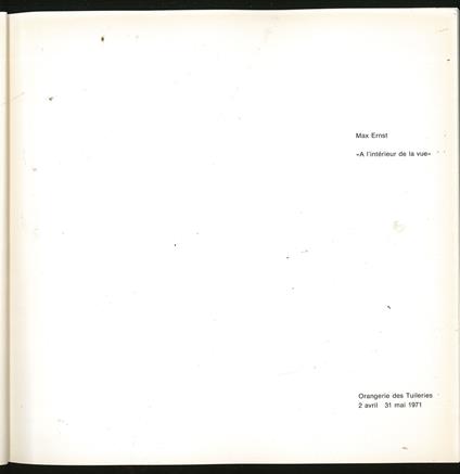 Max Ernst - A l'interieur de la vue - copertina