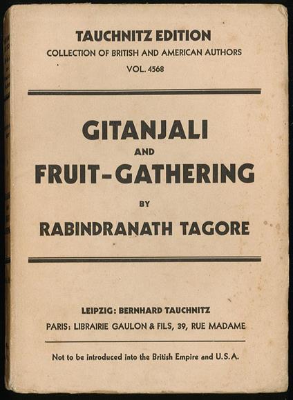 Gitankali and fruit-gathering - Rabindranath Tagore - copertina