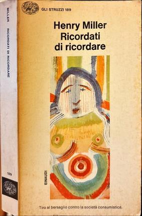 Ricordati di ricordare - Henry Miller - copertina