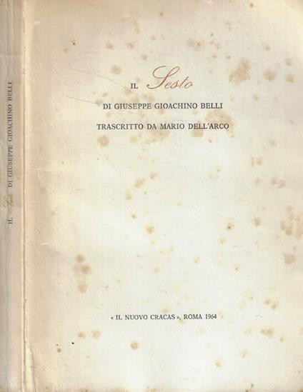 Il Sesto - Gioachino Belli - copertina
