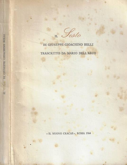 Il Sesto - Gioachino Belli - copertina