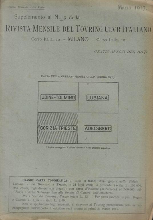 Supplemento al n. 3 della Rivista Mensile del Touring Club Italiano Anno 1917 - copertina
