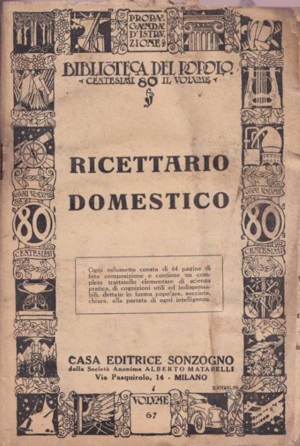 Ricettario domestico - copertina