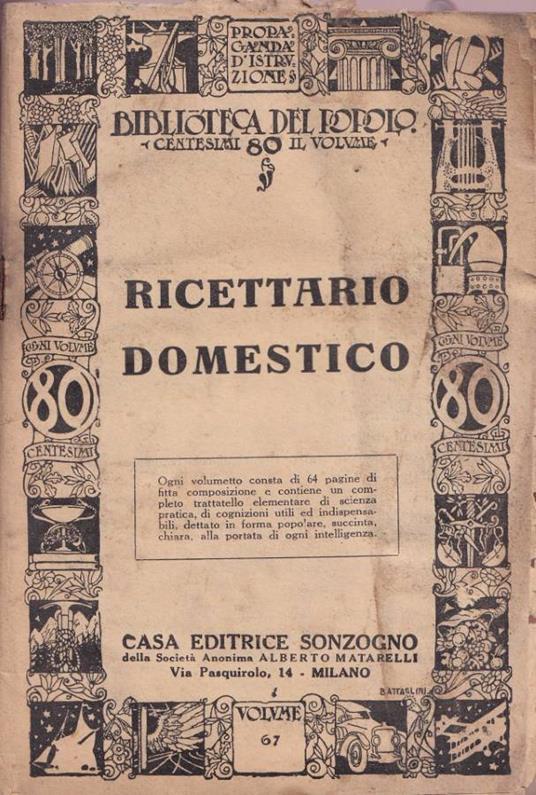 Ricettario domestico - copertina