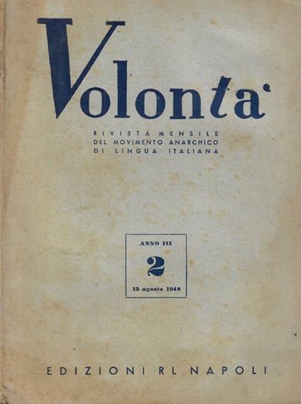 Volontà n. 2 Anno 1948 - copertina