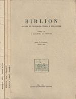 Biblion, anno I - fascicolo I, II, III-IV