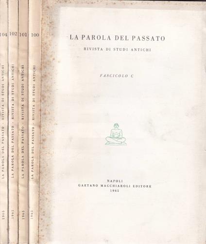 La parola del passato, fascicolo C, CI, CII, CIV, 1965 - copertina