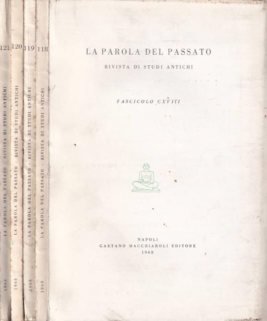 La parola del passato, fascicolo CXVIII, CXIX, CXX, CXXI, 1968 - copertina