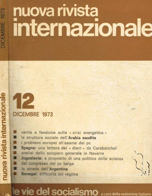 Nuova rivista internazionale n. 12, dicembre 1973 - copertina