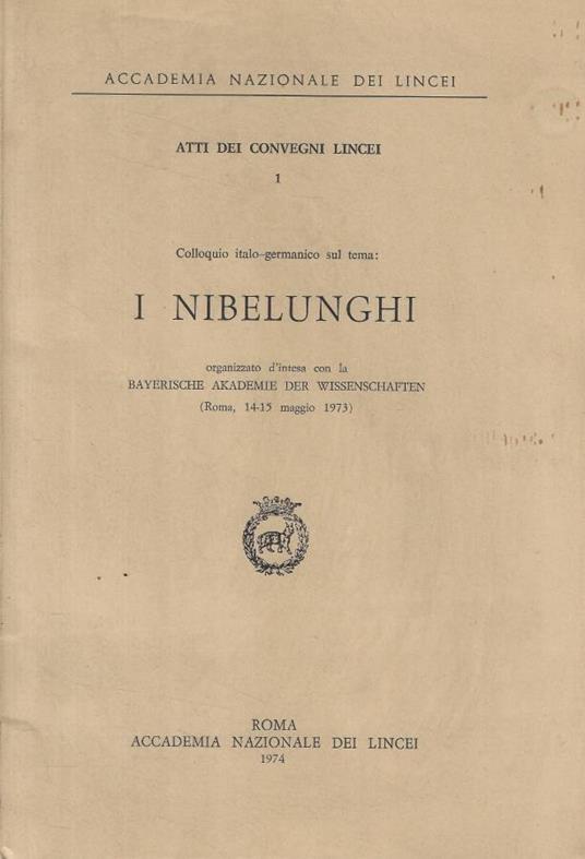 Colloquio italo-germanico sul tema: I Nibelunghi - copertina