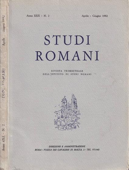 Studi Romani, anno XXX, n. 2, aprile-giugno 1982 - copertina