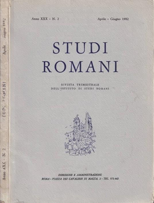 Studi Romani, anno XXX, n. 2, aprile-giugno 1982 - copertina