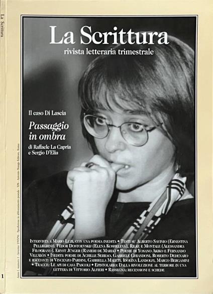 La Scrittura, anno I, numero 1, inverno 1995/96 - copertina