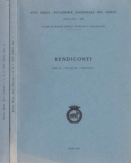 Rendiconti, serie IX, volume XIV, fascicolo 1 e 4 - copertina
