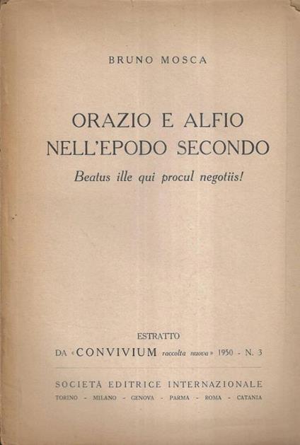 Orazio e Alfio nell' epodo secondo - Luigi Compagnone - copertina