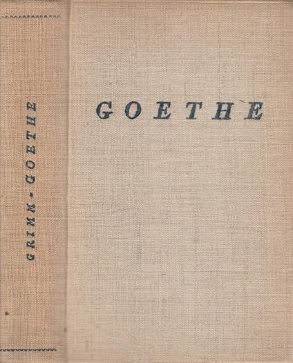 Goethe - Hermann Grimm - copertina