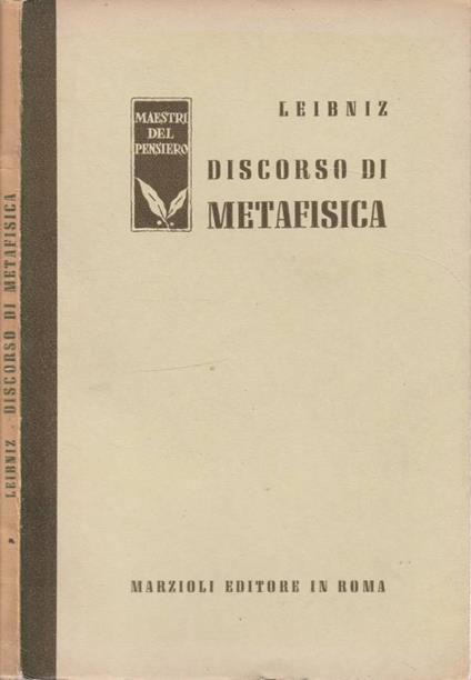 Discorso di metafisica - Gottfried W. Leibniz - copertina