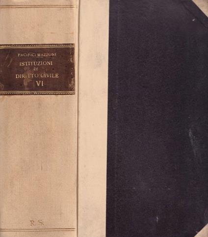 Istituzioni di diritto civile italiano, vol IV, parte I e II - Emidio Pacifici Mazzoni - copertina