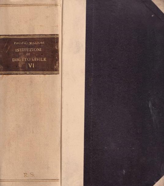 Istituzioni di diritto civile italiano, vol IV, parte I e II - Emidio Pacifici Mazzoni - copertina