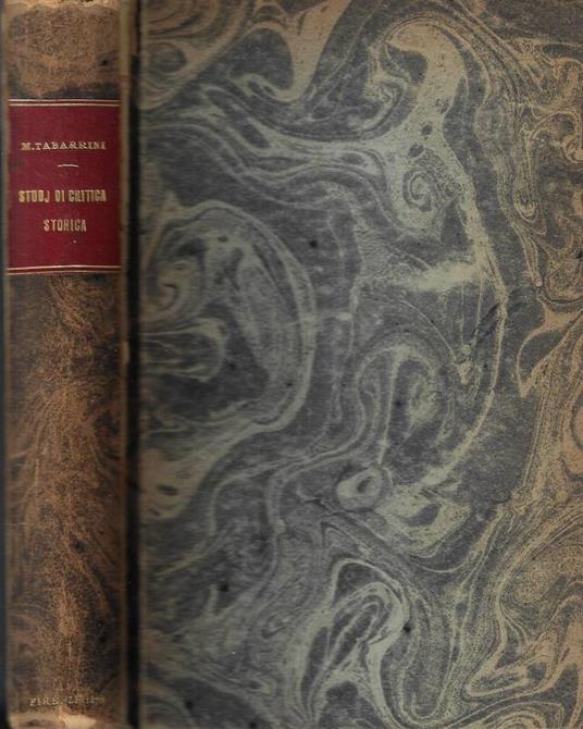 Studj di critica storica - Marisa Tabarrini - copertina