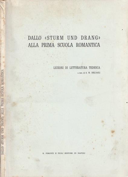 Dallo Sturm und Drang alla prima scuola romantica - copertina