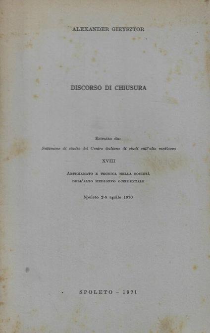 Discorso di chiusura - copertina