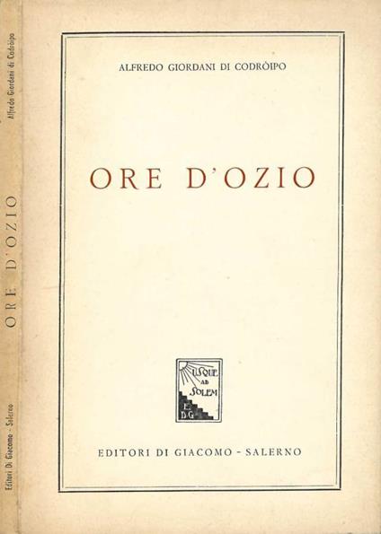 Ore d'ozio (Autografo) - copertina