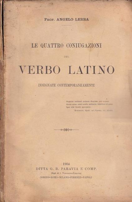 Le quattro coniugazioni del verbo latino - copertina