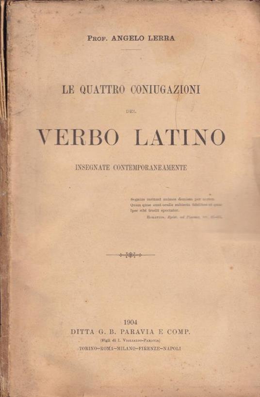 Le quattro coniugazioni del verbo latino - copertina