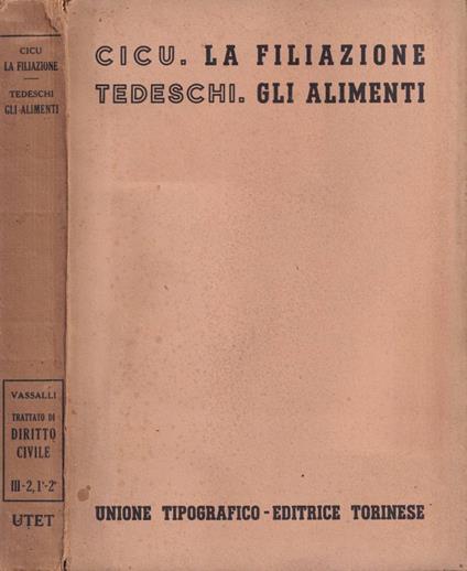 La filiazione / Gli alimenti - copertina