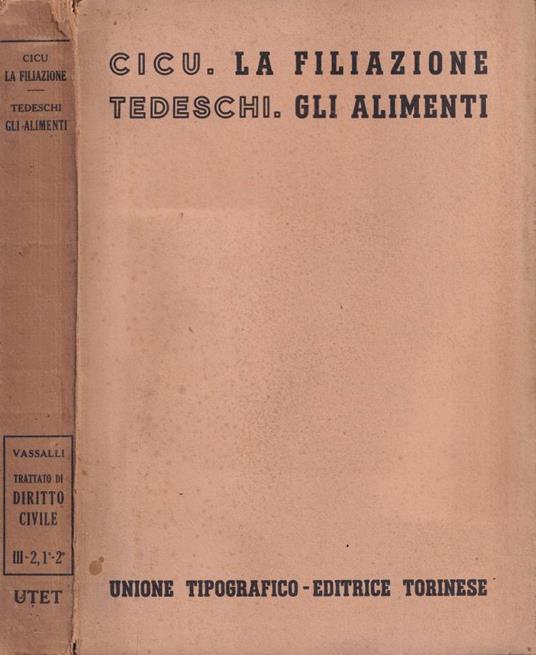 La filiazione / Gli alimenti - copertina