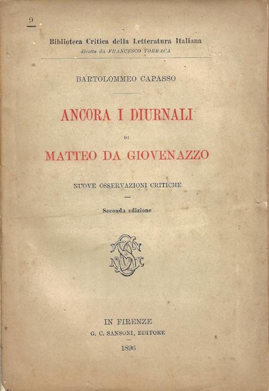 Ancora i Diurnali di Matteo da Giovenazzo - copertina