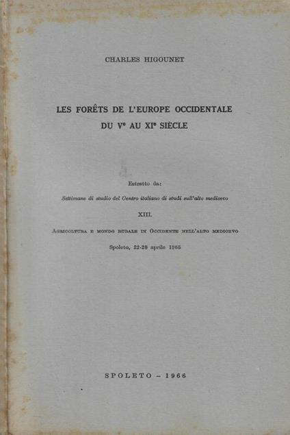 Les forets de l'Europe Occidentale du V au XI siecle - copertina