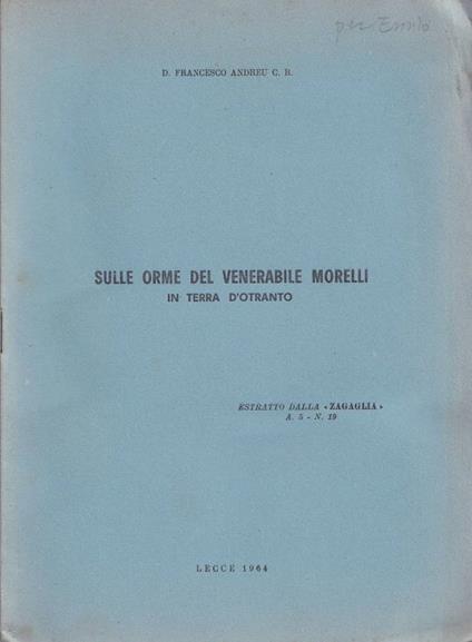 Sulle orme del venerabile Morelli - copertina