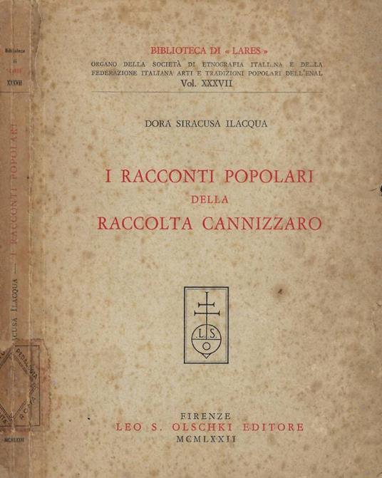I racconti popolari della raccolta Cannizzaro - copertina