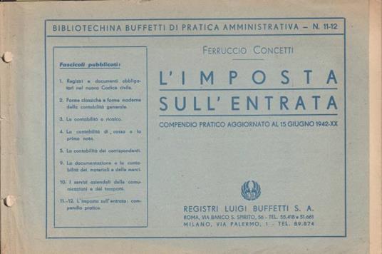 L' imposta sull'entrata - copertina