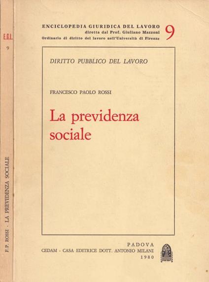 La previdenza sociale - copertina